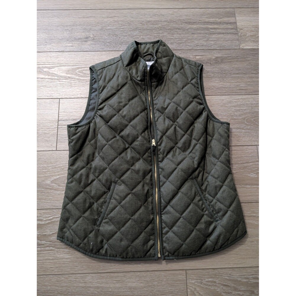 Old Navy Womens Large textured quilt vest crocodile tears (green) full zip